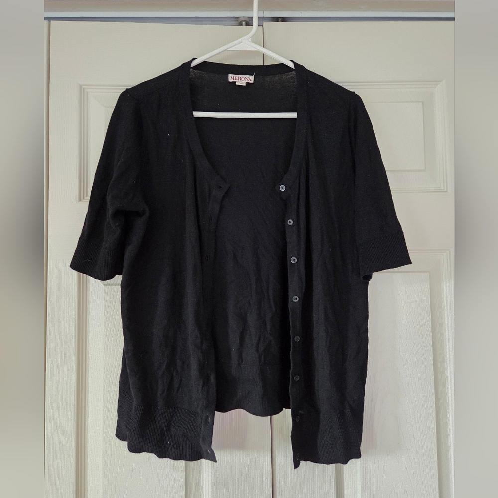 Merona Black Half Sleeve Cardigan